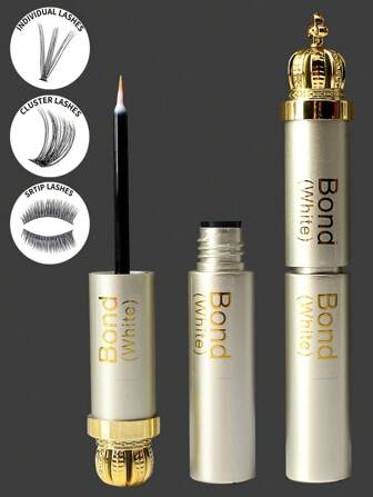 1 Piece Of Cluster Lash Glue 6ml, B&Q LASH Bond White Clear Long Lasting False Eyelash Glue For DIY Eyelash Extension Adhesive Mascara Glue For Eyelash Cluster Extension Waterproof Anti-Allergy Latex Free Lash Glue, Eyelash Glue