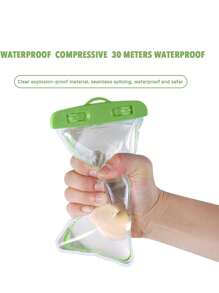 1 件通用防水手机袋，适用于海滩和泳池 - 保护您的手机免受水损坏智能手机户外活动沙滩包按扣漂浮防水手机沙滩包透明假日包假日必备品夏季度假基本款游泳包游泳者热带海岸氛围沙滩包游泳夏季岛屿度假海滩配件适合女孩男孩男士女士 - 綠色 - 查看 5