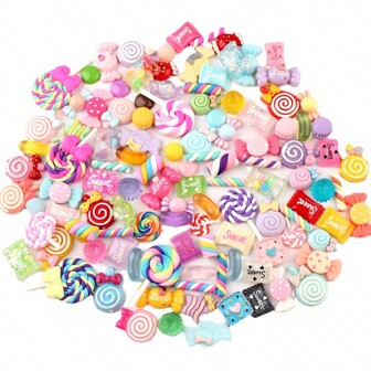 30pcs Candy Slime Charms Cute Set Mixed Resin Sweets Flatback Slime Making Supplies For DIY Craft Making And Ornamen DIY Scrapbooking