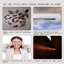 Tira de sellado con cerdas para parte inferior de la puerta de la entrada del dormitorio, a prueba de sonido, insectos y viento, autoadhesiva, de 1m de longitud y 2cm/4cm de ancho