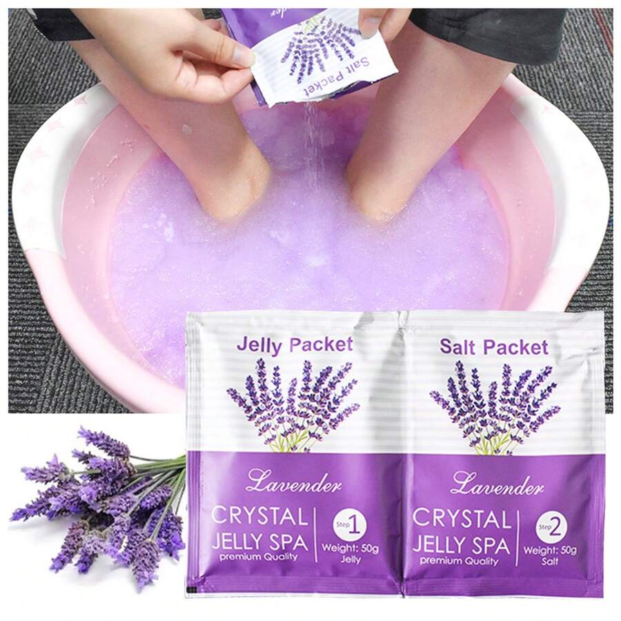 薰衣草果凍水晶泥足鹽浸泡袋足部護理沐浴袋 - 薰衣草 - 查看 1