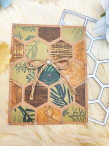 1 Khuôn cắt bằng thép titan họa tiết nền bất đối xứng dùng để trang trí thiệp thủ công DIY - Phong cách 2 - Xem 4