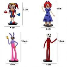 Kit Of 8 Digital Circus Figures Jax Pomnis Caine Zooble Raghata Kinger 7 To 10 Cm Room Decoration - Multicolor - View 4