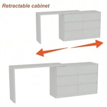 Modern Corner Makeup Vanity Table With 6 Spacious Drawers, 51" Vanity Desk Dressing Table Computer Desk For Bedroom