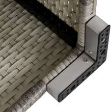 Outsunny PE Rattan Wicker Corner Sofa Garden Furniture Single Sofa Chair W/ Cushions - Grey - View 2