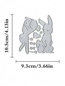 1pc Easter Bunny Couple & Thumbs Up Shaped Titanium Steel Cutting Mold For Diy Craft