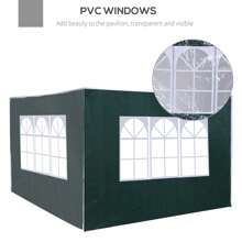 Outsunny 3 Meters Gazebo Side Panels Canopy Marquee Replacement Exchangeable Side Panel Walls - 綠色 - 查看 2