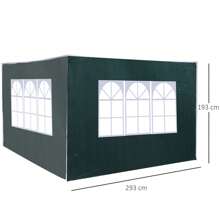 Outsunny 3 Meters Gazebo Side Panels Canopy Marquee Replacement Exchangeable Side Panel Walls - 綠色 - 查看 6