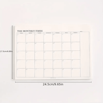 1pc Monthly Planner, Stationery And Gift Packaging Supplies, Simple Day Planner, Sticky Notes, Month & Week Plan, Tearable Notepad, School Supplies, Back To School, Notebooks For School, Aesthetic School Books Back To School