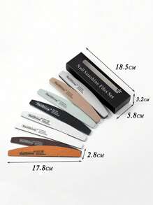NailShine Mix Grit Nail File 80 100 150 180 240 320 Grit 8Pcs/Lot Nail File Moon Style Nail Polish File Set Waterproof Professional Nails Files Nail Sanding Block File Emery Board,Nail Supplies,Nail Tools,Nail Art Tools,Back To School,Nails,Nail Tools For Press On Nails - Multicolor - View 5