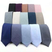 1pc Men's Fashionable Simple Style High Density Solid Color Polyester Necktie, Soft & Skin-Friendly, Suitable For Daily Work And Wedding Party Wearing Casual