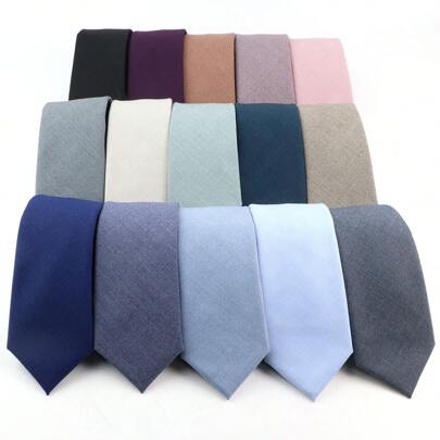 ZONFAZ 1pc Men Fashionable Simple Style High Density Solid Color Polyester Necktie, Soft & Skin-Friendly, Suitable For Daily Work And Wedding Party Wearing Casual Men Necktie