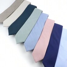 1pc Men's Fashionable Simple Style High Density Solid Color Polyester Necktie, Soft & Skin-Friendly, Suitable For Daily Work And Wedding Party Wearing Casual