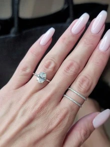 1ct/2ct/5ct Shiny Oval Engagement Ring/Wedding Ring, 925 Sterling Silver, Women's Promise Ring/Eternity Ring, Exquisite Jewelry Gift