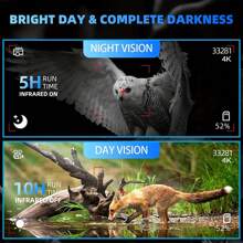 4K Tầm nhìn ban đêm Tầm nhìn ban đêm Ống nhòm 2 mắt Đối với Người lớn , Cắm Trại Ngoài Trời 3'' Lớn Màn Ống nhòm 2 mắt Bức ảnh Hình chụp Và Video Với Thẻ nhớ & Có thể sạc lại Pin Lithium Đồng ruộng Sự quan sát Ngụy trang Đen - màu ngụy trang - Xem 4