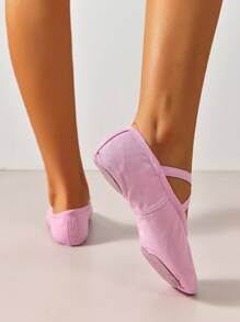 兒童與成人軟底無鞋帶舞蹈鞋,貓爪芭蕾運動鞋 - 粉色 - 查看 3