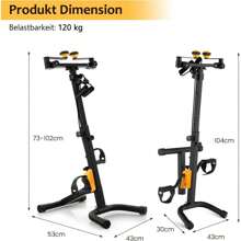 Pedal Trainer For Seniors, Movement Trainer Arm And Leg Trainer With Handle And Resistance, Ergometer Exercise Bike Height And Length Adjustable, 43 X 53 X 73-102 Cm - Black - View 5