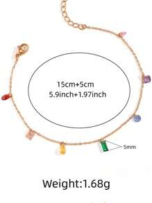 1pc Elegant & Chic Glass & Rhinestone Decor 18k Gold-Plated Stainless Steel Bracelet, Suitable For Women's Daily Life & Outfit Or As Gift
