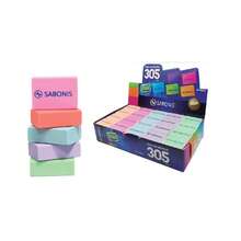 Goma Migajón Escolar Borra Lápiz Colores Surtidos Modelo 305 Caja con 60 Piezas - Multicolor - Ver 2