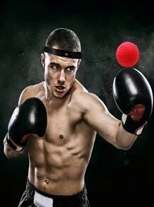 1pc Adjustable Head Band Boxing Reflex Ball, Sports Fitness And Reaction Training - Multicolor - View 5