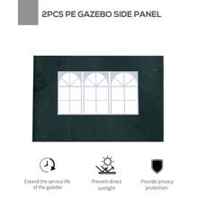 Outsunny 3 Meters Gazebo Side Panels Canopy Marquee Replacement Exchangeable Side Panel Walls - 綠色 - 查看 4