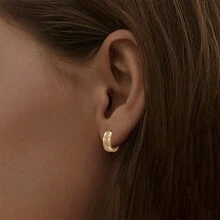 Hypoallergenic Minimalist Square Cubic Zirconia Hoop Earrings For Women, Simple & Fashionable Daily Wear, Birthday Gift