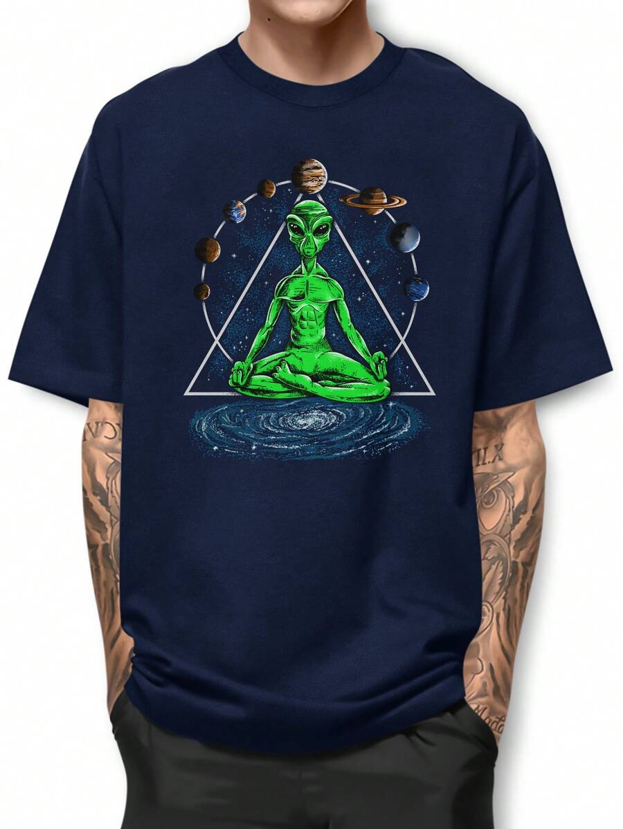 Men T-Shirts - 藏蓝色 - 查看 1