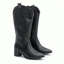 Women Knee-High Boots - Black - View 1