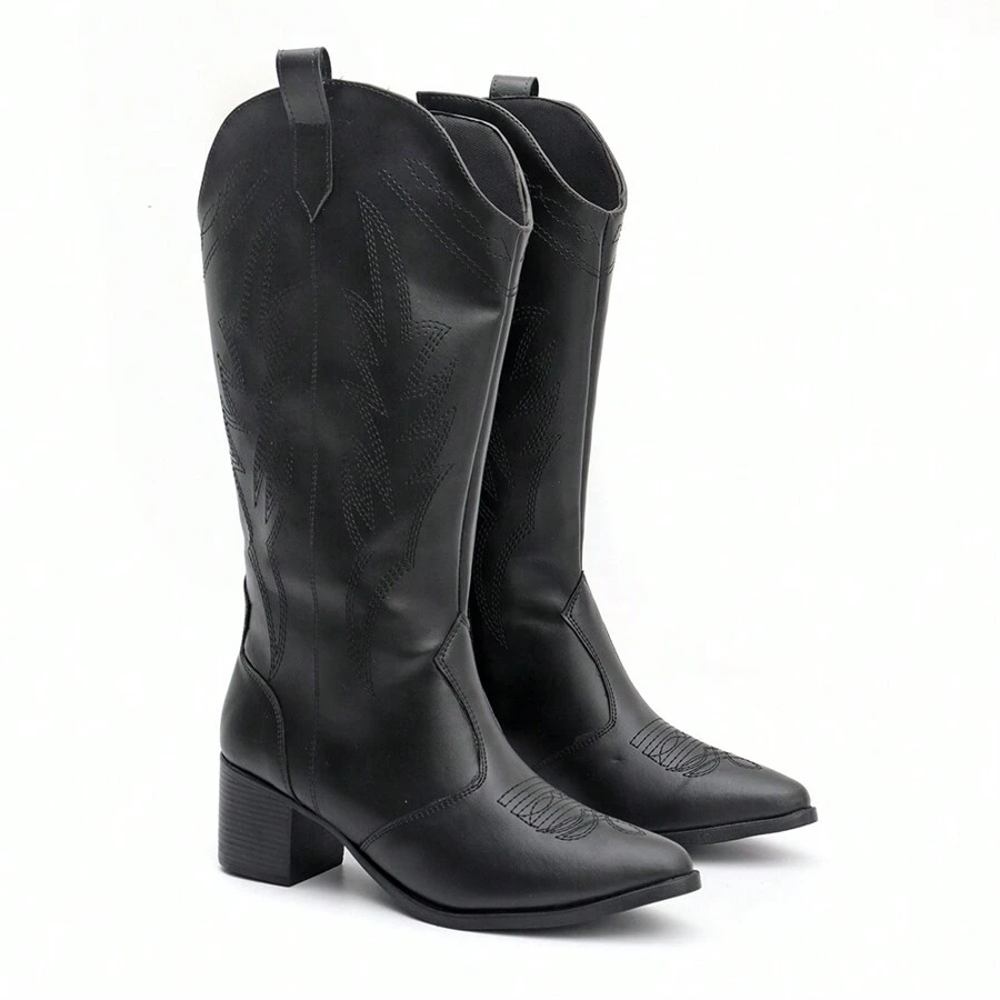 Women Knee-High Boots - Black - View 1