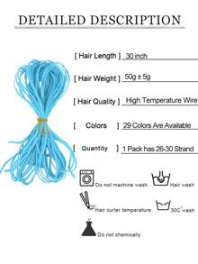 1 Pack 30 Inch Micro Braids Hair Extensions Long Small Box Braids Crochet Hair Synthetic ZiZi Braids For Women - Blue - View 6