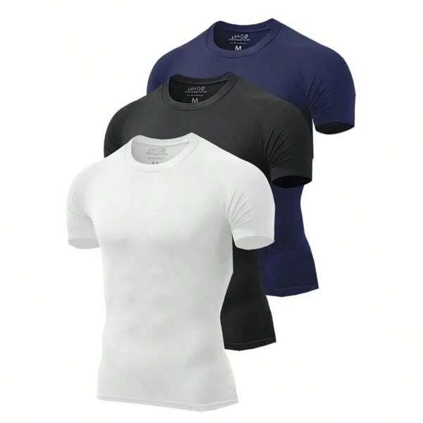 Kit 3 Camisetas Térmicas Treino C/ Proteção Uv Verão Praia Surf