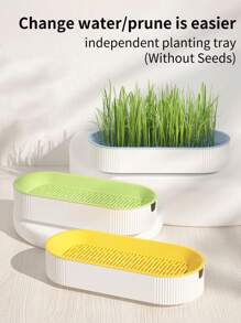 1pc Hydroponic Cat Grass Planting Pot, Color Block Hydroponic Cat Grass Box (Not Including Seeds)