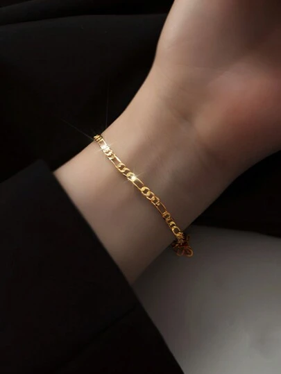 ELSEDES 1 件手工制作的 S925 纯银几何链手链，展现时尚优雅，优质珠宝，适合女性日常、办公室和派对装扮