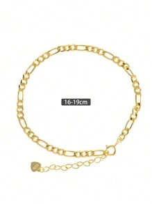 ELSEDES 1pc Handmade S925 Sterling Silver Geometric Chain Bracelet, Showcases Fashionable Elegance, Quality Jewelry, Suitable For Women's Daily, Office, And Party Outfits - Gold - View 3