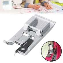Sewing Machine Locking Hem Presser Foot Set Fabric Edge Sewing Presser Foot Accessories Low Shank Snap-On - Silver - View 3