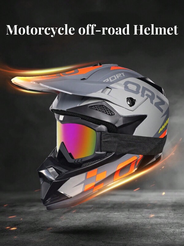 AD 1pc Motorcycle Off-Road Racing Helmet Electric Bike Bicycle Safety Helmet Mountain Bike Cycling Downhill Cap 4 Season Unisex Head Protection