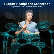 1 Gói 2 Hơn Điện lực Không khí Cái trống Bộ Sticks Với Drumsticks , , USB Giữa chiều dài Chức năng , Tính phí Cáp - gừng - Xem 6