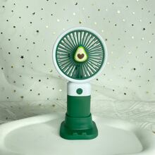 1pc Rechargeable Portable Handheld Fruit Shaped Mini Fan With Phone Stand Function