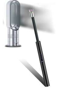 1pc Black 360-Degree Soft Pipe Type-C Charging Port Metal Hose Long Endurance Arc Lighter With Usb Rechargeable Battery - Black - View 4