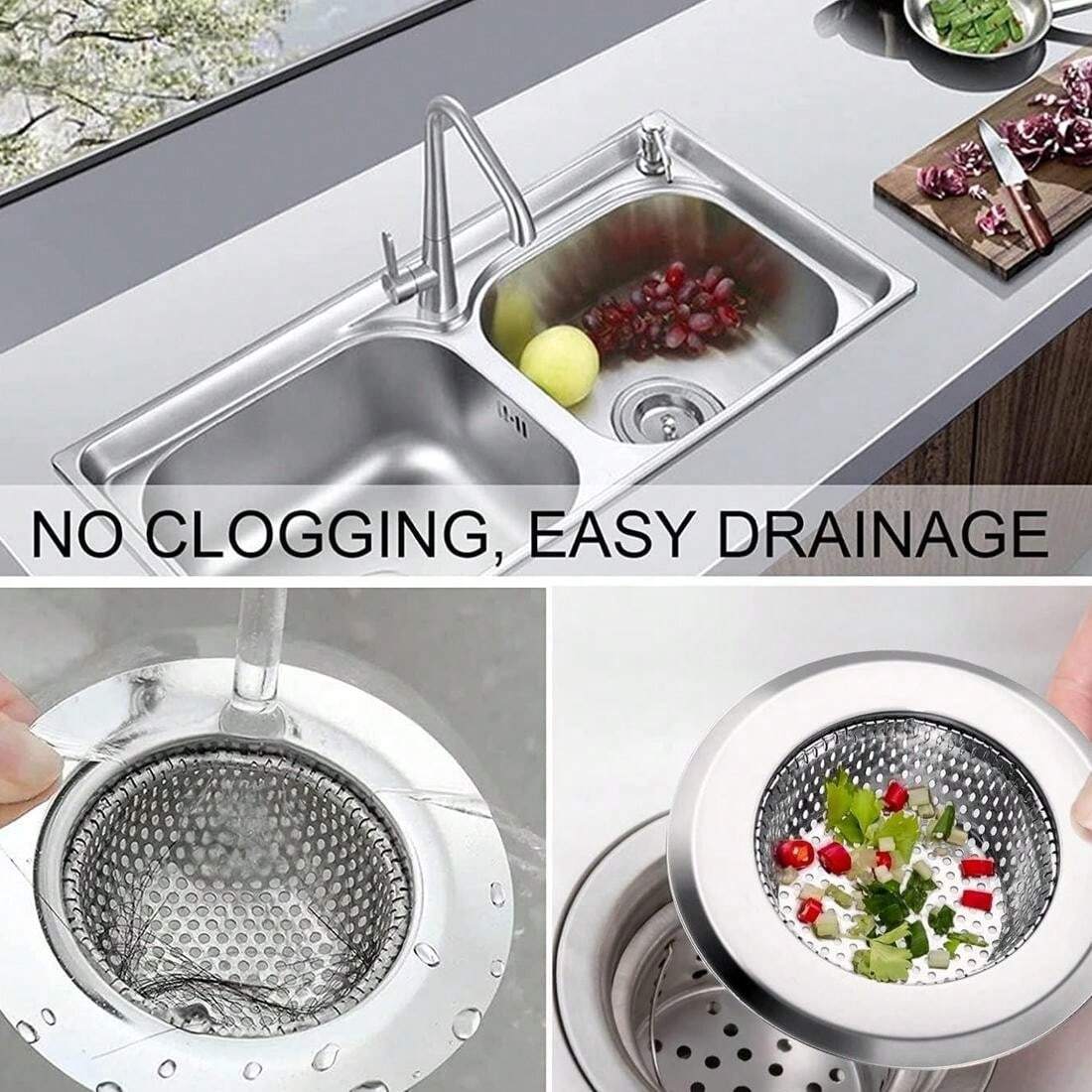 1 Pack Stainless Steel Utility Sink Strainer 4.3 Inch Standard Single