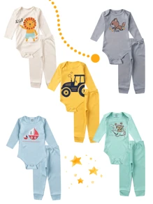 Baby Boys Jumpsuits - Màu xanh nhạt - Xem 5