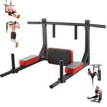 Pull-Up Bar Wall, Multi-Grip Pull-Up Training Weight Up To 200 Kg, Training Holder With Multifunctional, Strength Training Equipment - Black Red - View 1