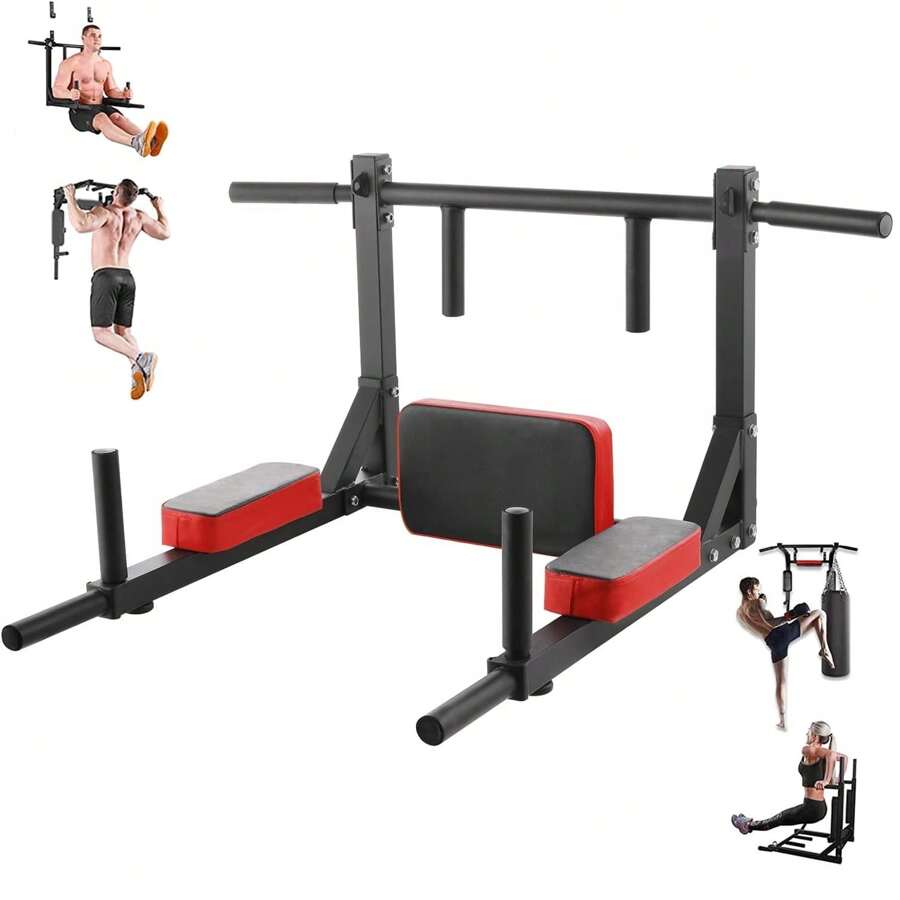 Pull-Up Bar Wall, Multi-Grip Pull-Up Training Weight Up To 200 Kg, Training Holder With Multifunctional, Strength Training Equipment - Black Red - View 1