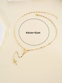 1 Pièce Collier De Pendentif À Gland Croix De La Minimaliste Et À La Mode Pour Femmes