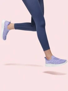 STQ Womens Slip On Trainers Causal Comfortable Shoes With Arch Support - Morado - Ver 4