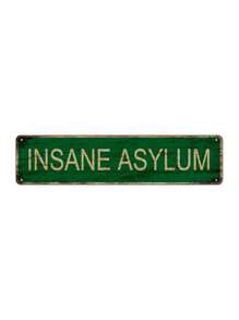 1 pieza, Cartel de chapa de metal divertido "MANICOMIO" (15.75"X3.94"/40x10cm), placa vintage de novedad, decoración del hogar, decoración de habitación, decoración de pared, decoración de baño, decoración de bar, decoración de cafetería, decoración de garaje, decoración de granja, mejor regalo - Multicolor - Ver 1