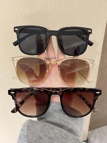 Set de 3 de moda retro con montura cuadrada al estilo Y2K, unisex, lindas, accesorios de playa para mujeres, ideales para el verano, la playa, al aire libre y los viajes