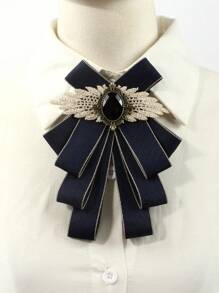 1pc Ladies' Casual Solid Color Imitation Gemstone Wing Bow Tie, Suitable For Dating, Party & Event Outfits Vintage  Christmas - Multicolor - View 12