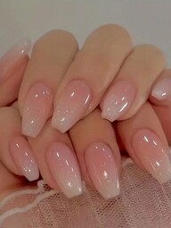 24pcs/Set Coffin Shaped Y2k-Style Gradient Pink Press On Nails For Parties, Dances Or Daily Wear Nail Supplies