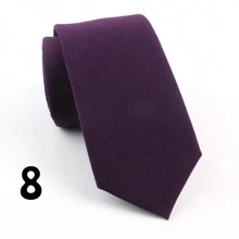1pc Men's Fashionable Simple Style High Density Solid Color Polyester Necktie, Soft & Skin-Friendly, Suitable For Daily Work And Wedding Party Wearing Casual